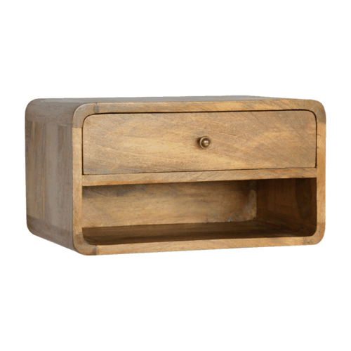 Nordic Natural Curved 1 Drawer Floating Nightstand