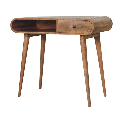 Big Sur Curved Flow 1 Drawer Oak Desk