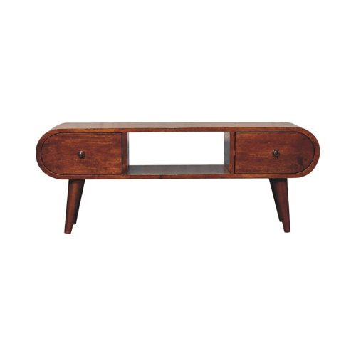 Chestnut Ridge Circular 2 Drawer TV Console