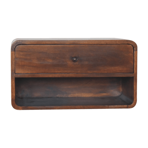 Dark Chestnut Ridge 1 Drawer Floating Nightstand