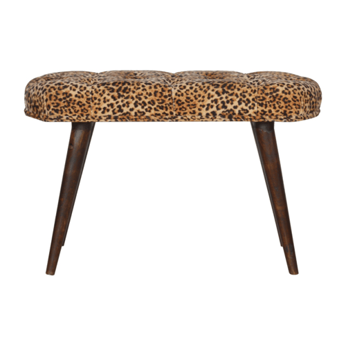Leona Print Velvet Deep Button Tufted Bench