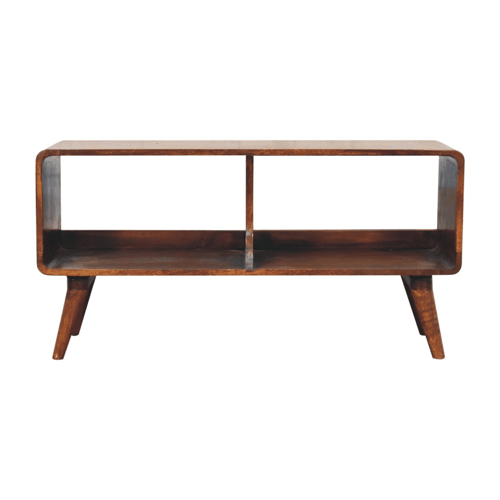 Big Sur Curved Chestnut 2 Slot Media Unit