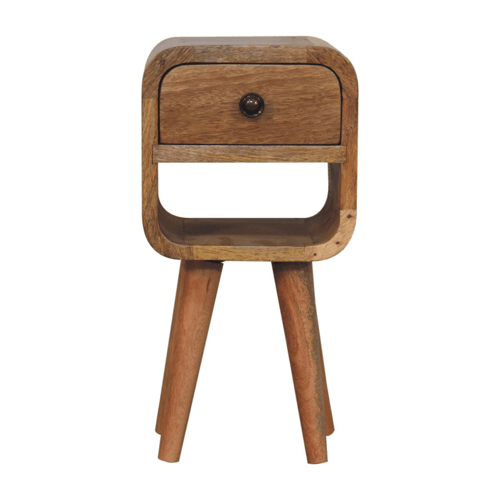 Extra Small Oak-ish Curved Lower Nightstand