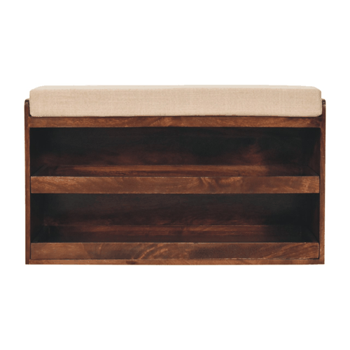 Montecito Walnut Shoe Storage Bench