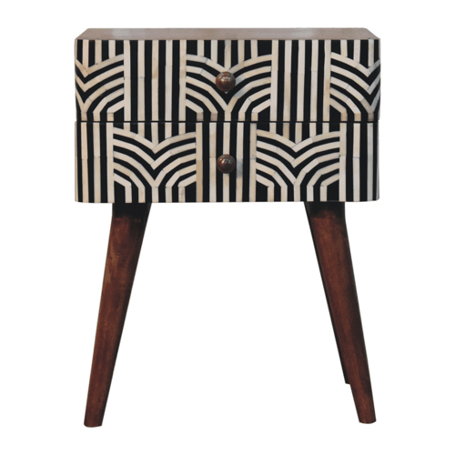 Marfa Honey Bone Inlay 2 Drawer Nightstand