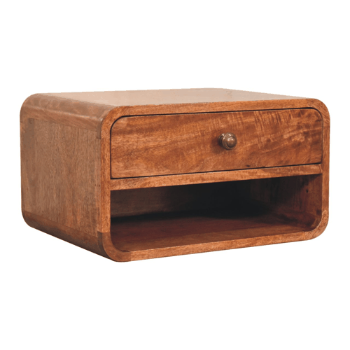Big Sur Honey Curved 1 Drawer Nightstand