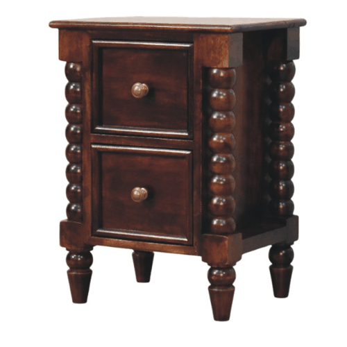Savannah Spindle Winewood 2 Drawer Nightstand