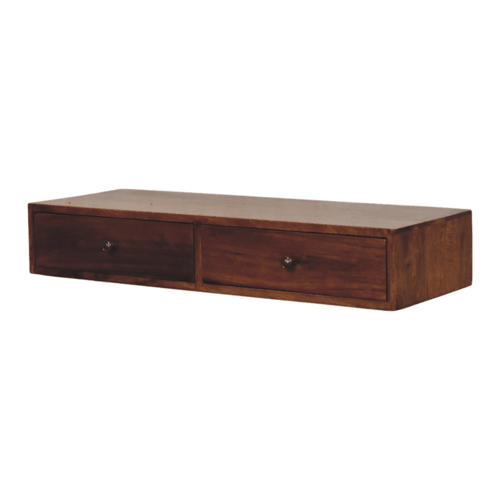 Arcadia Chestnut Curved Wall Console Table