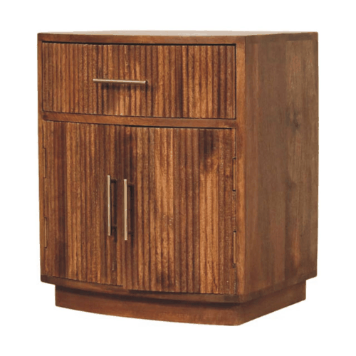 Highland Amber Oak Curved Nightstand