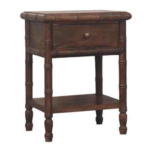 Key West Bamboo Almond Nightstand with Shelf