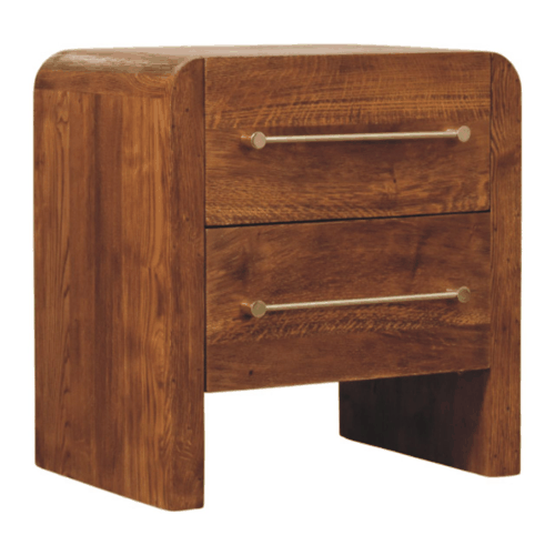 Melrose Oak 2 Drawer Bedside Table