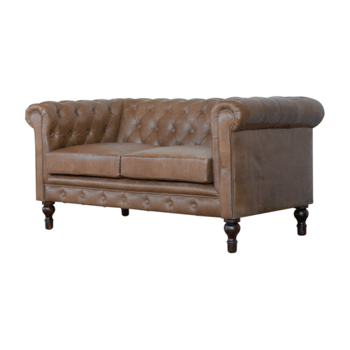 Sutton Buffalo Leather Chesterfield 2-Seater Sofa