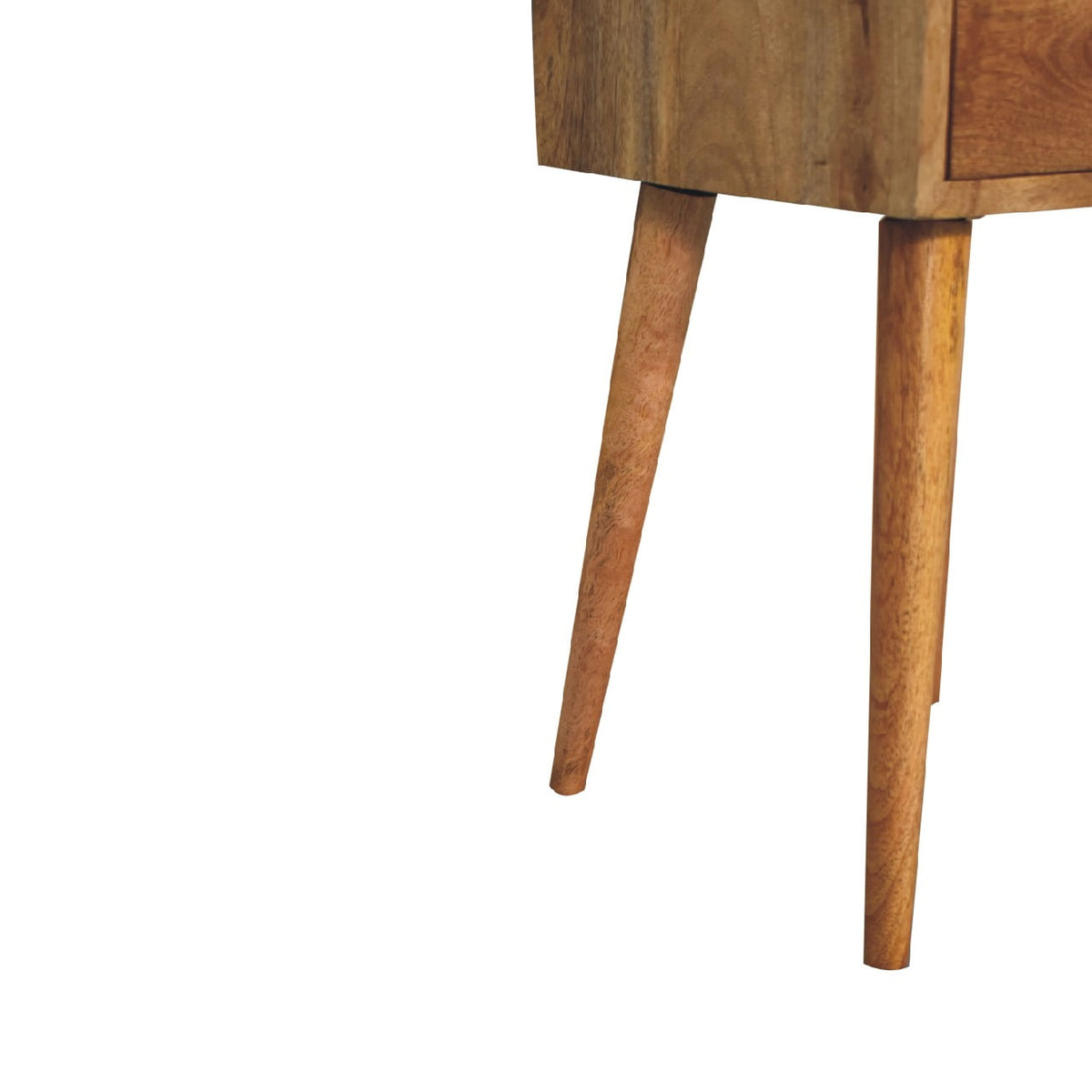 Small Oak Finish 2 Drawer Nordic Nightstand