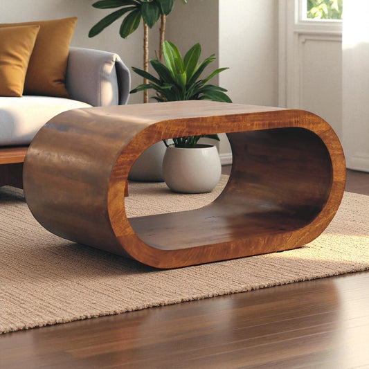 Lennox Chestnut Open Shelf Low Coffee Table
