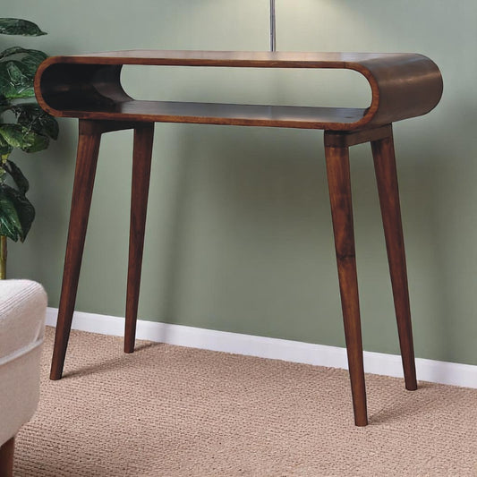 Lennox Chestnut Open Shelf Console Table