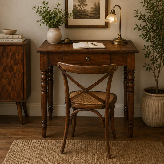 Charleston 1 Drawer Fluted Leg Writing Desk