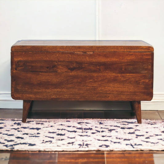 Big Sur Curved Chestnut Blanket Box