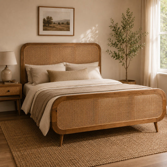 Malibu Rattan Platform Bed Frame