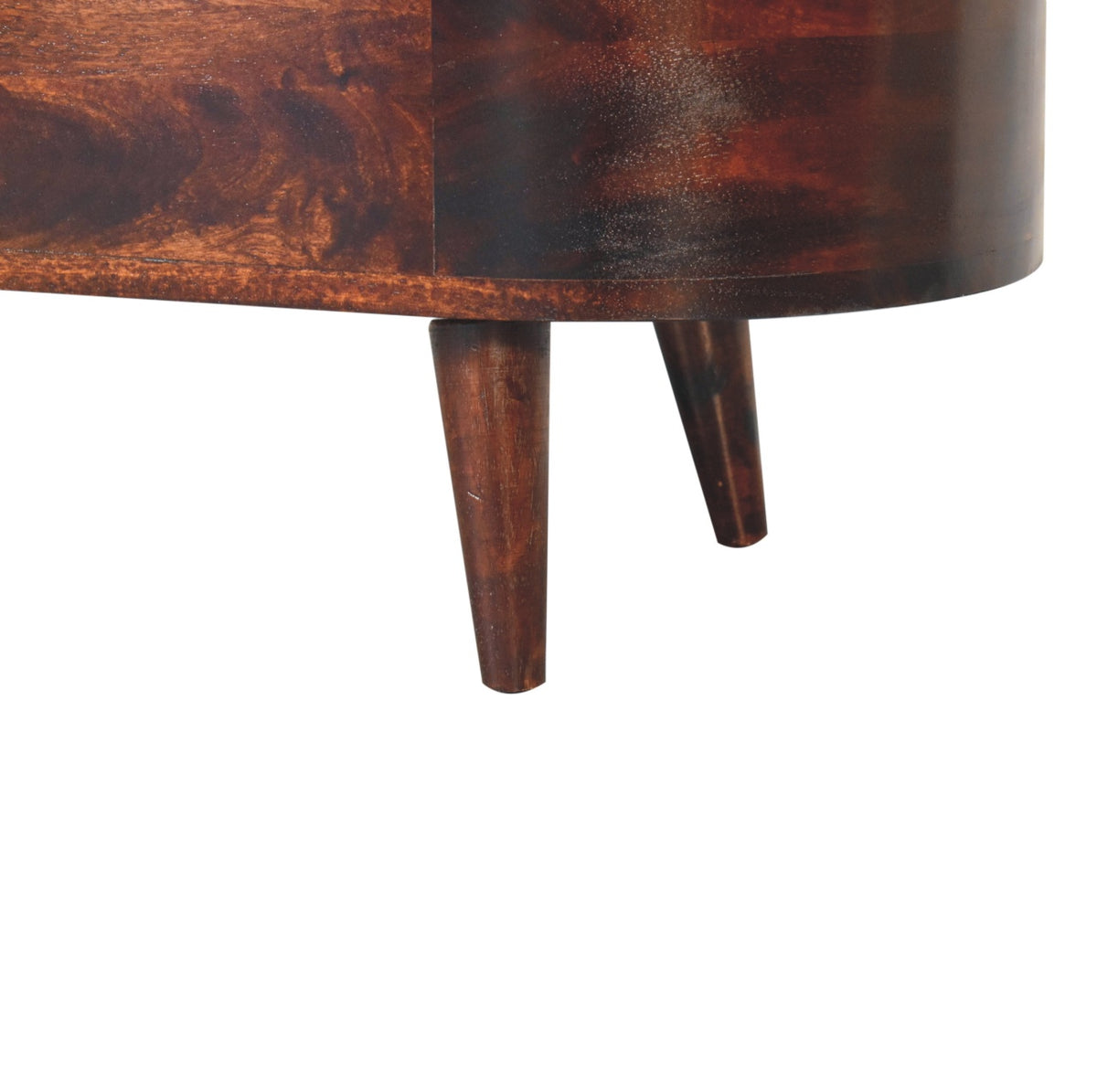 Warm Walnut Curved Lift Top Storage Trunk