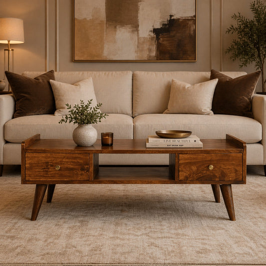 Kennebunk Chestnut 4-Drawer Coffee Table