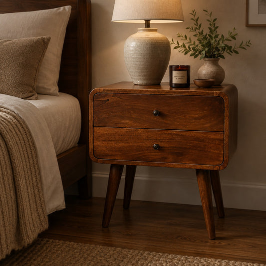 Chestnut Ridge Curved 2 Drawer Nightstand