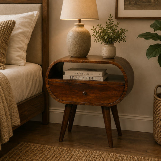 Chestnut Ridge Circular 1 Drawer Nightstand