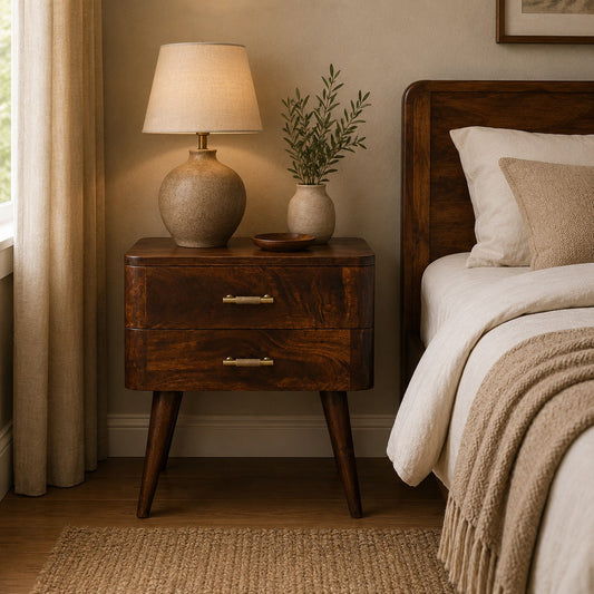 Chestnut Ridge 2 Drawer T-Bar Nightstand