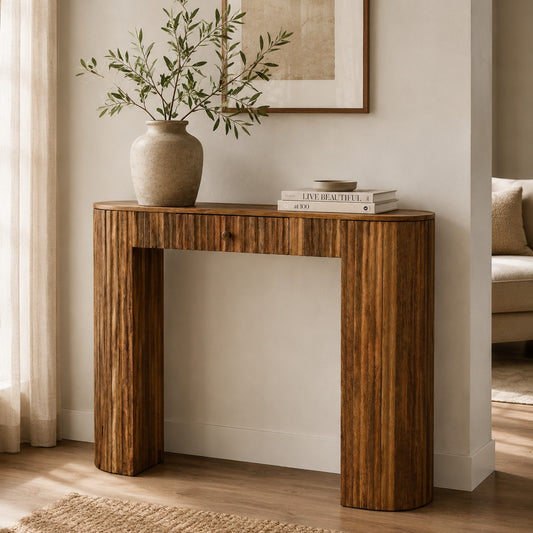 Portland Solid Wood 1 Drawer Console Table