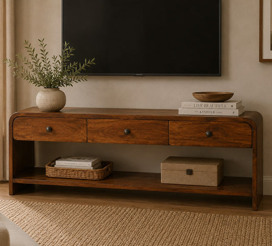 Dallas Slim Chestnut 3 Drawer Media Console