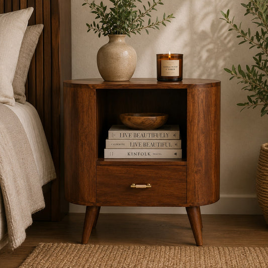 Camden Chestnut Open Slot Storage Cabinet