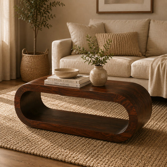 Lennox California Walnut Open Coffee Table
