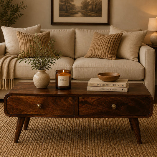Nashville Walnut Curved Coffee Table