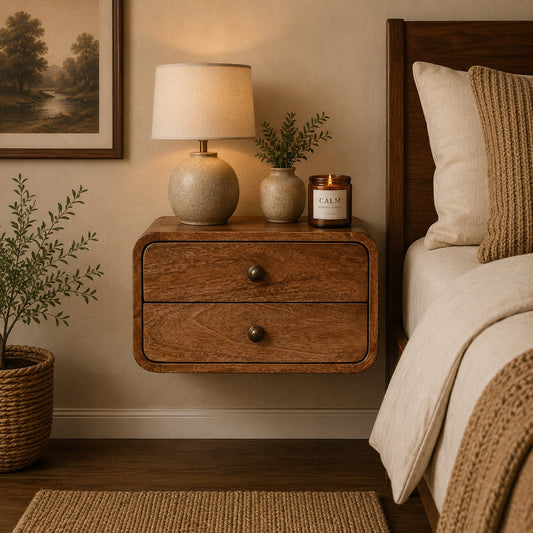 Carmel 2 Drawer Floating Wood Nightstand
