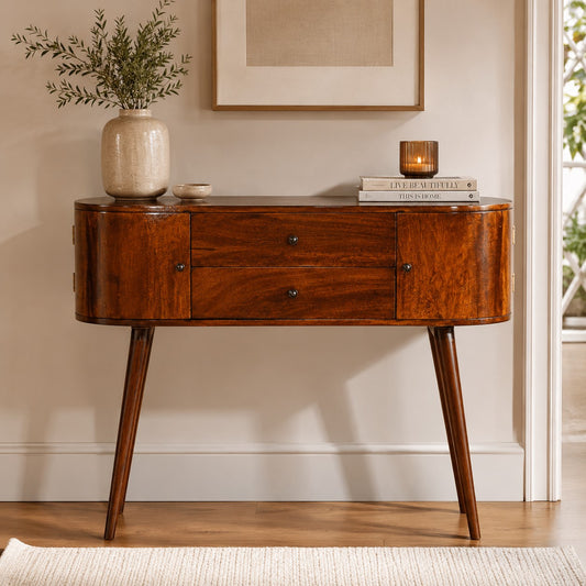 Chestnut Ridge 2 Drawer Solid Console Table