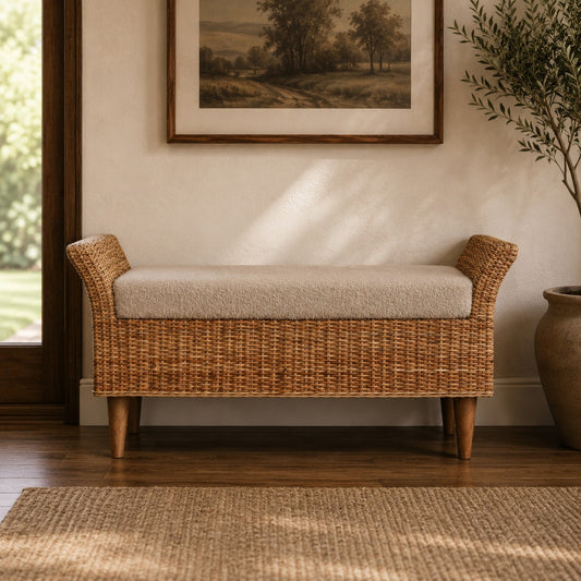 Bouclé Montauk Woven Bench