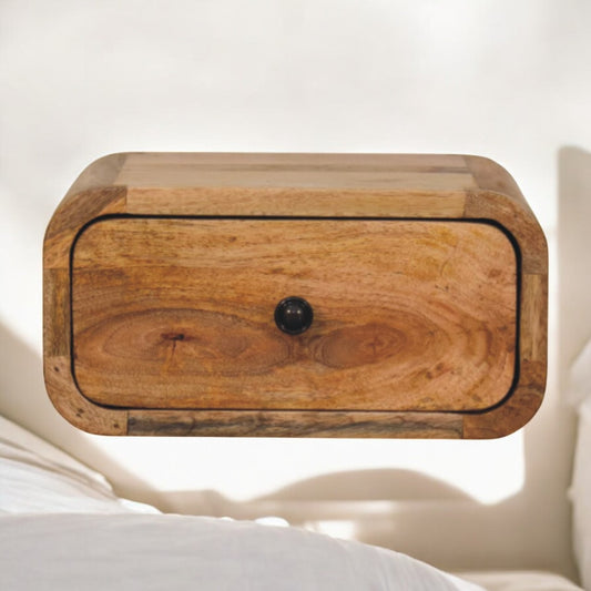 Astoria Mini Oak 1 Drawer Wall Nightstand