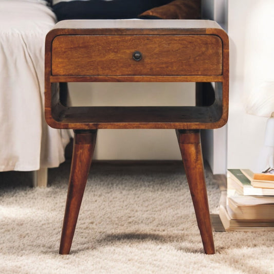 Astoria Chestnut Nightstand Drawer and Shelf