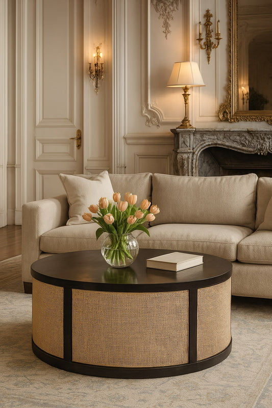 Malibu Rattan Drum Coffee Table