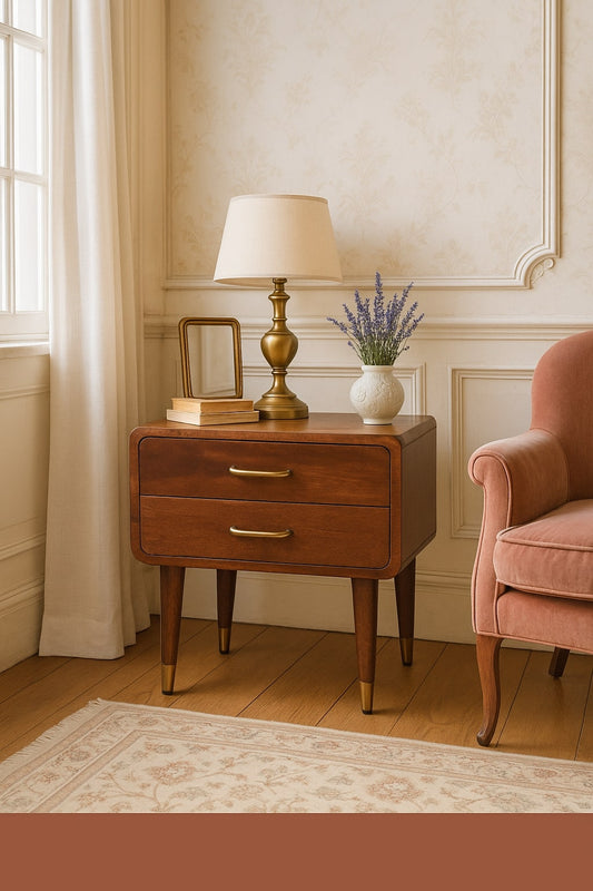 Bellevue Almond 2 Drawer Tapered Nightstand