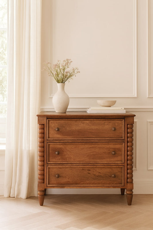 Savannah Spindle Amber Oak 3 Drawer Dresser