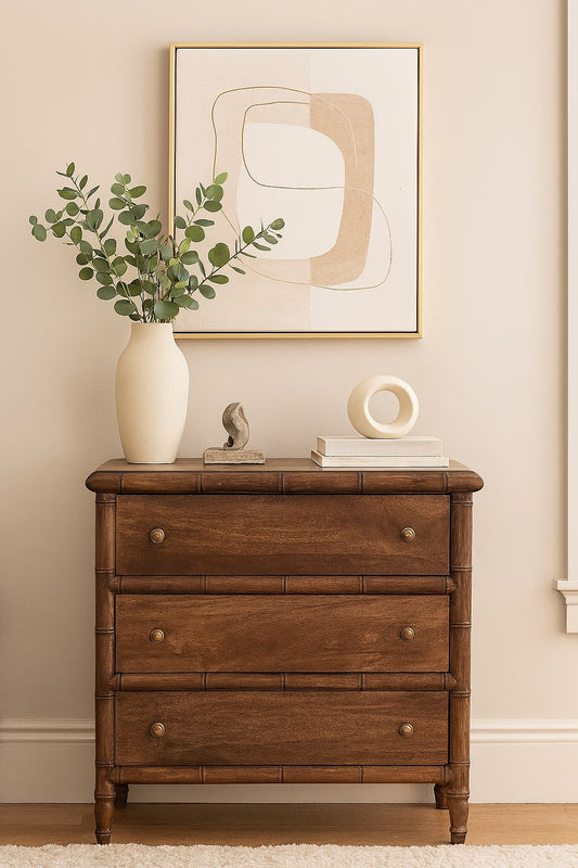 Key West Bamboo 3 Drawer Chest Almond