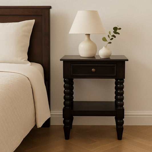 Savannah Spindle 1 Drawer 1 Shelf Nightstand