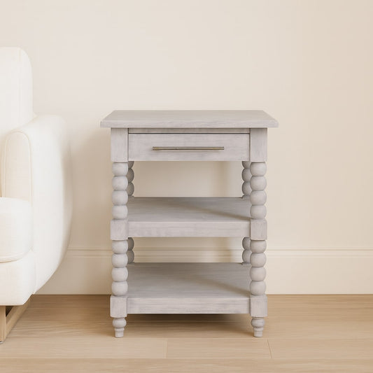 Savannah Spindle Acid Wash 3 Tier Side Table
