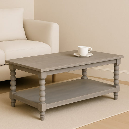 Savannah Spindle Washed 2 Tier Coffee Table