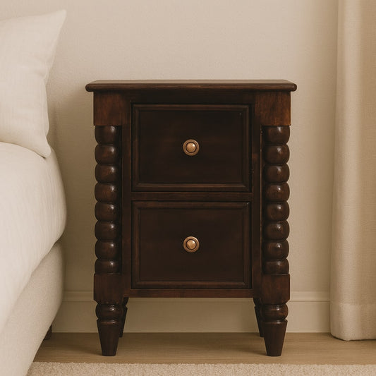 Savannah Spindle Winewood 2 Drawer Nightstand