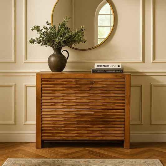 Santa Fe Amber Oak Wavefront Storage Cabinet