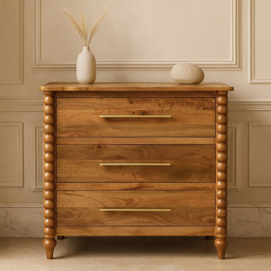 Savannah Spindle Amber Oak 3 Drawer Dresser