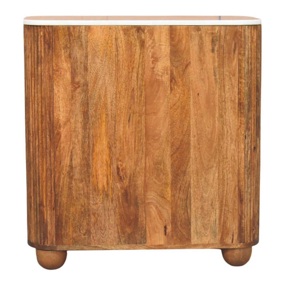 Beacon Teak Fluted 3 Drawer Marble Dresser