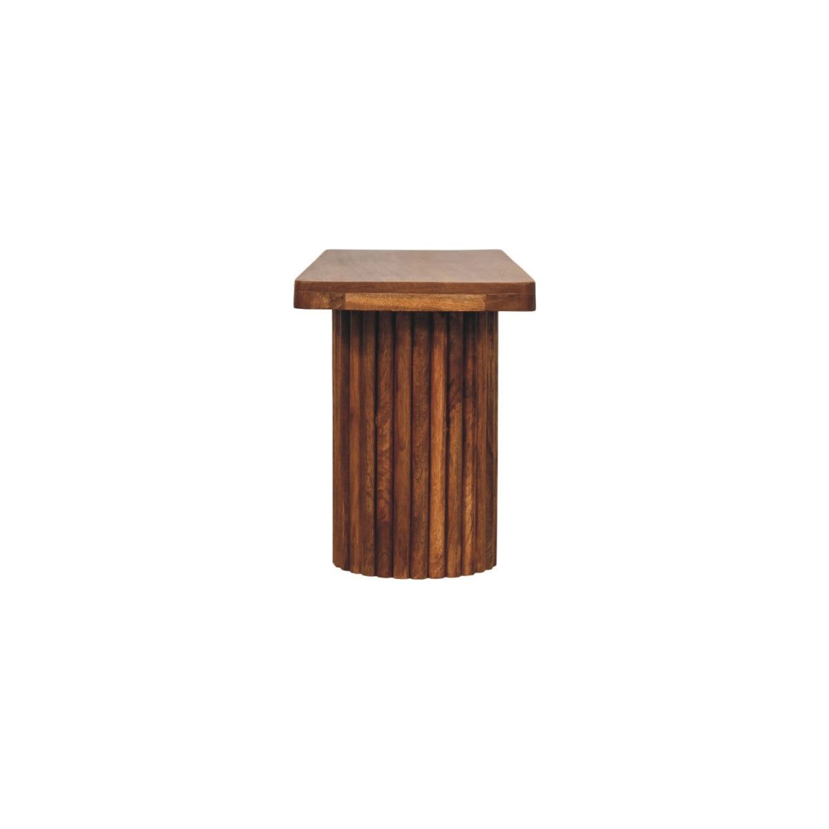 Taos Amber Oak Fluted Solid Wood Bench