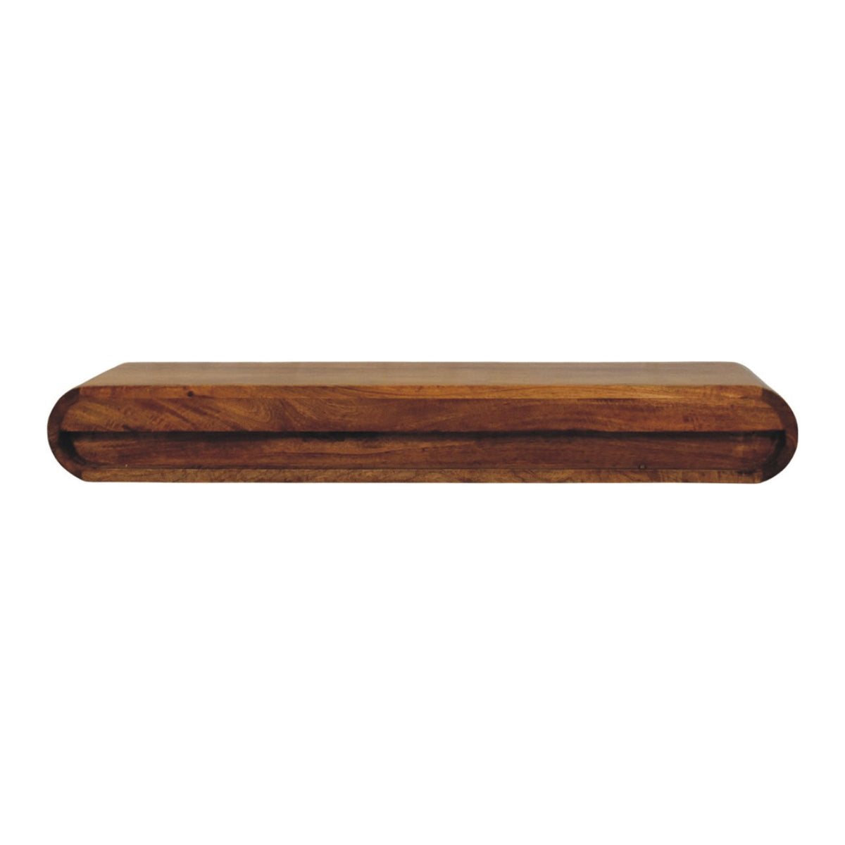 Marin Amber Oak Floating 2-Drawer Wood Shelf